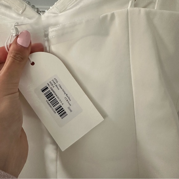 Meshki White Mini Dress with Pearl Details - Picture 10 of 12